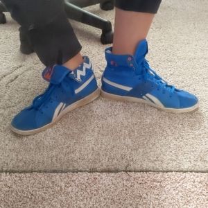 Blue Reebok's with foldable top
